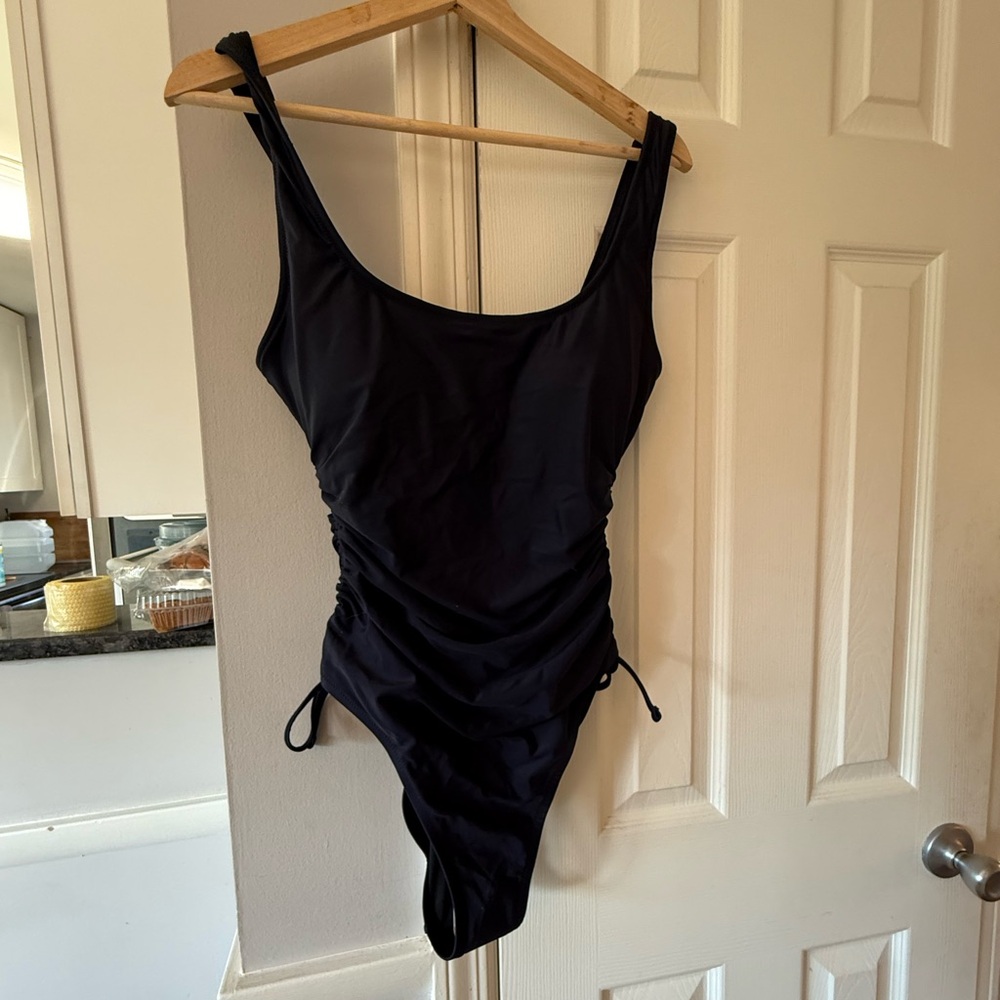 J Crew Ruched side-tie one-piece swimsuit Blue